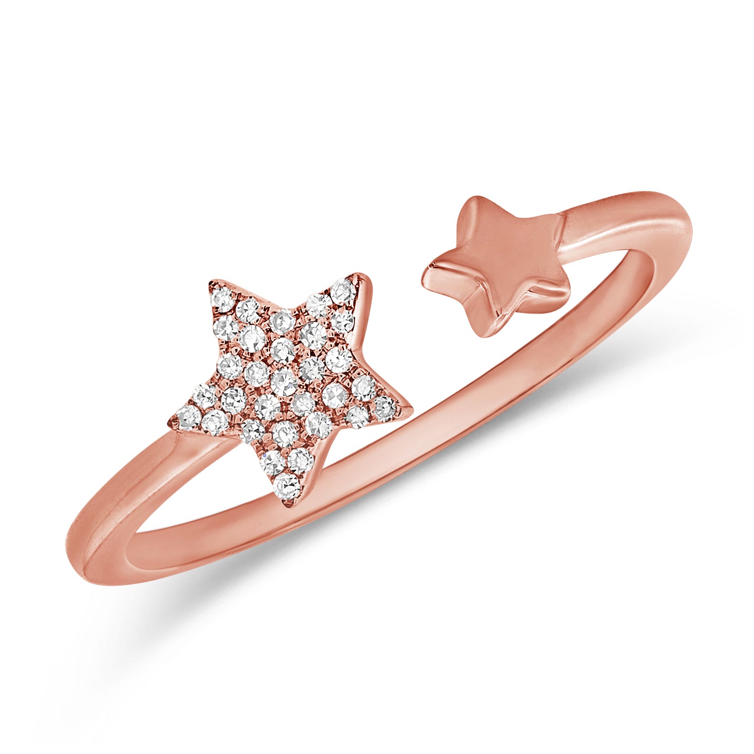 Double Star Diamond Wrap Ring