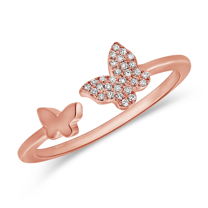 Diamond Butterfly Wrap Ring made in 14K Gold