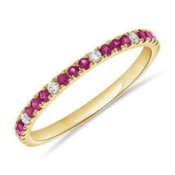 Pink Sapphires & Diamonds Halfway Ring