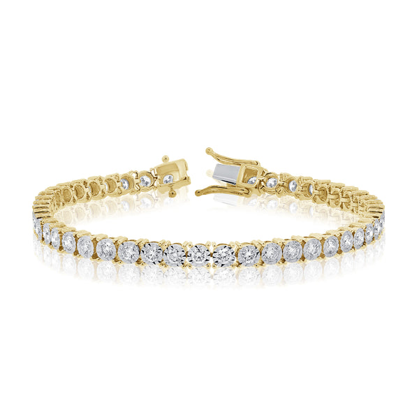 Radiant 14K Gold Miracle-Set Diamond Tennis Bracelet