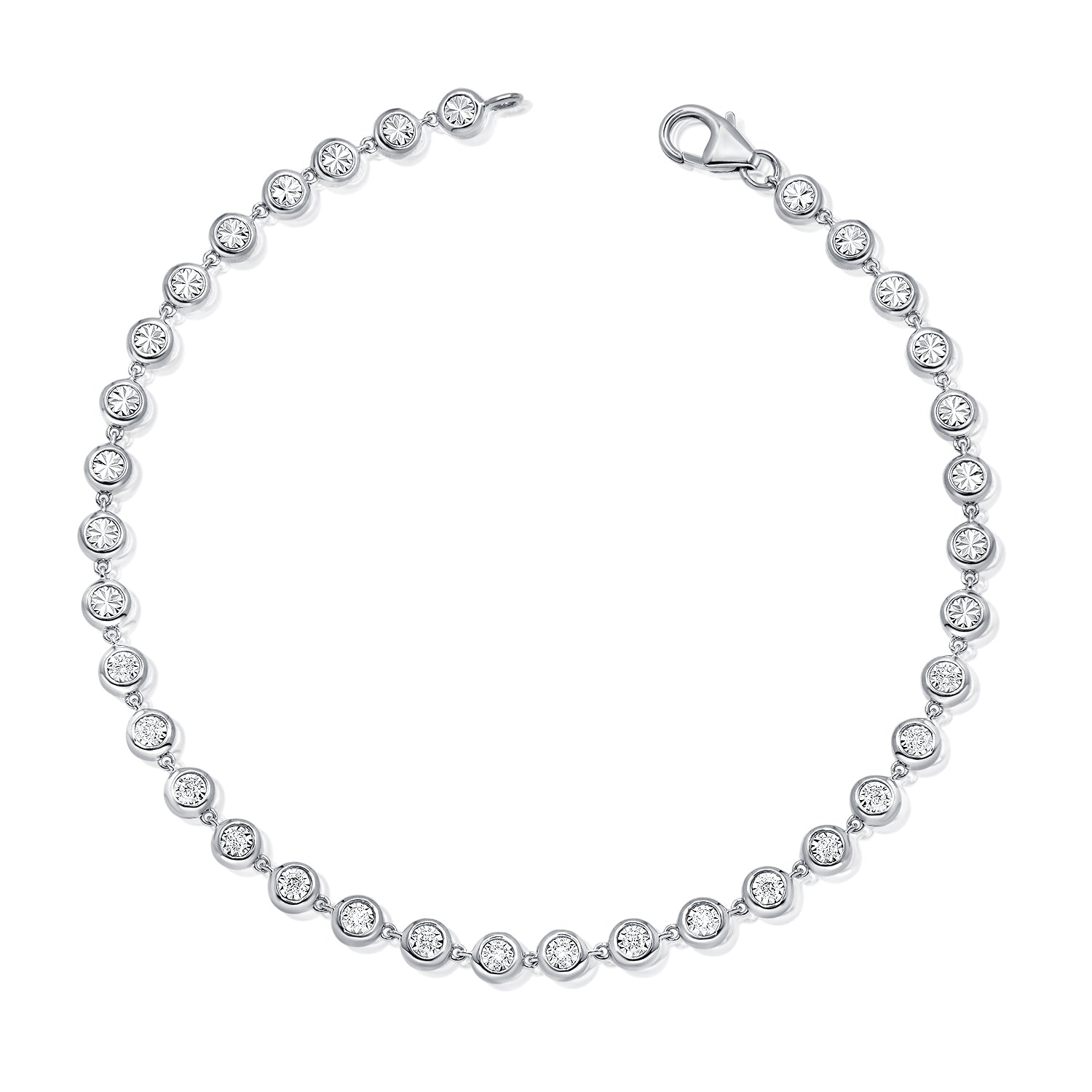 0.28CT Diamond Miracle Setting Bracelet in 14K Gold – 7 Inches