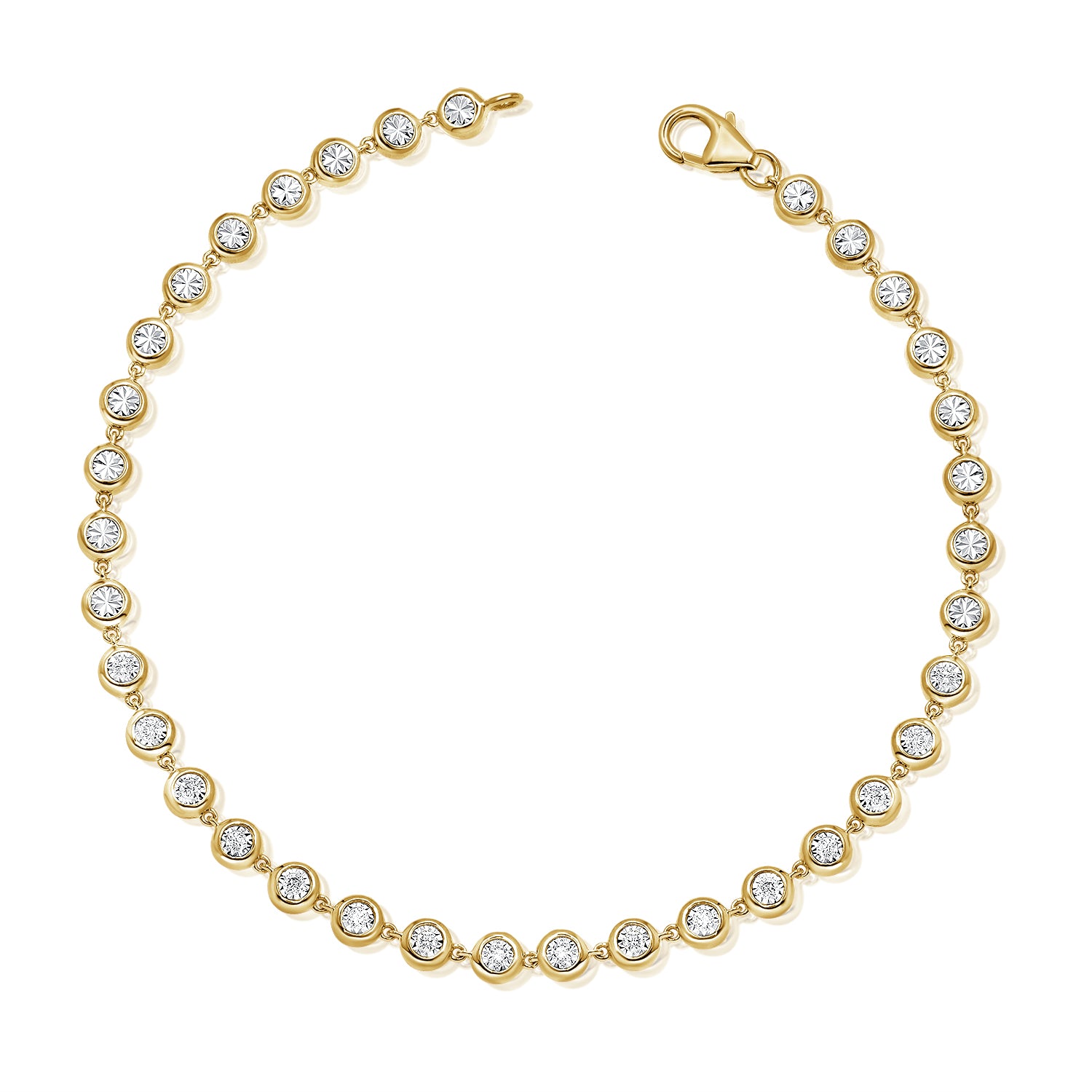 0.28CT Diamond Miracle Setting Bracelet in 14K Gold – 7 Inches