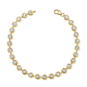 14K Gold 0.55ct Diamond Miracle-Set Bracelet – 7" Classic Bezel Diamond Bracelet