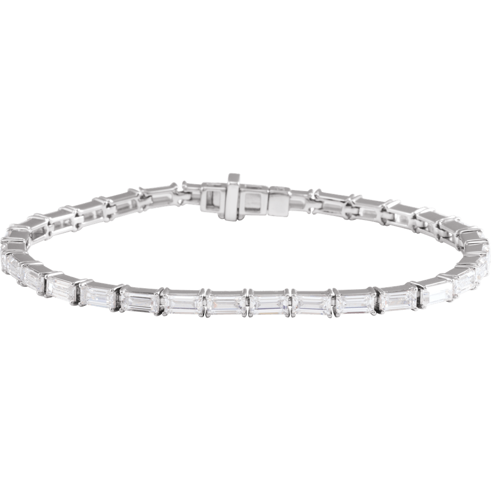 Lab Grown Emerald Cut Diamond Tennis Bracelet in 14K Gold | 7.00 Carats | E–F VS1 | 7 Inches