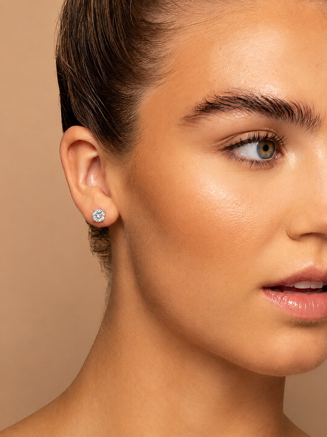 Round Cut Diamond Stud Earrings