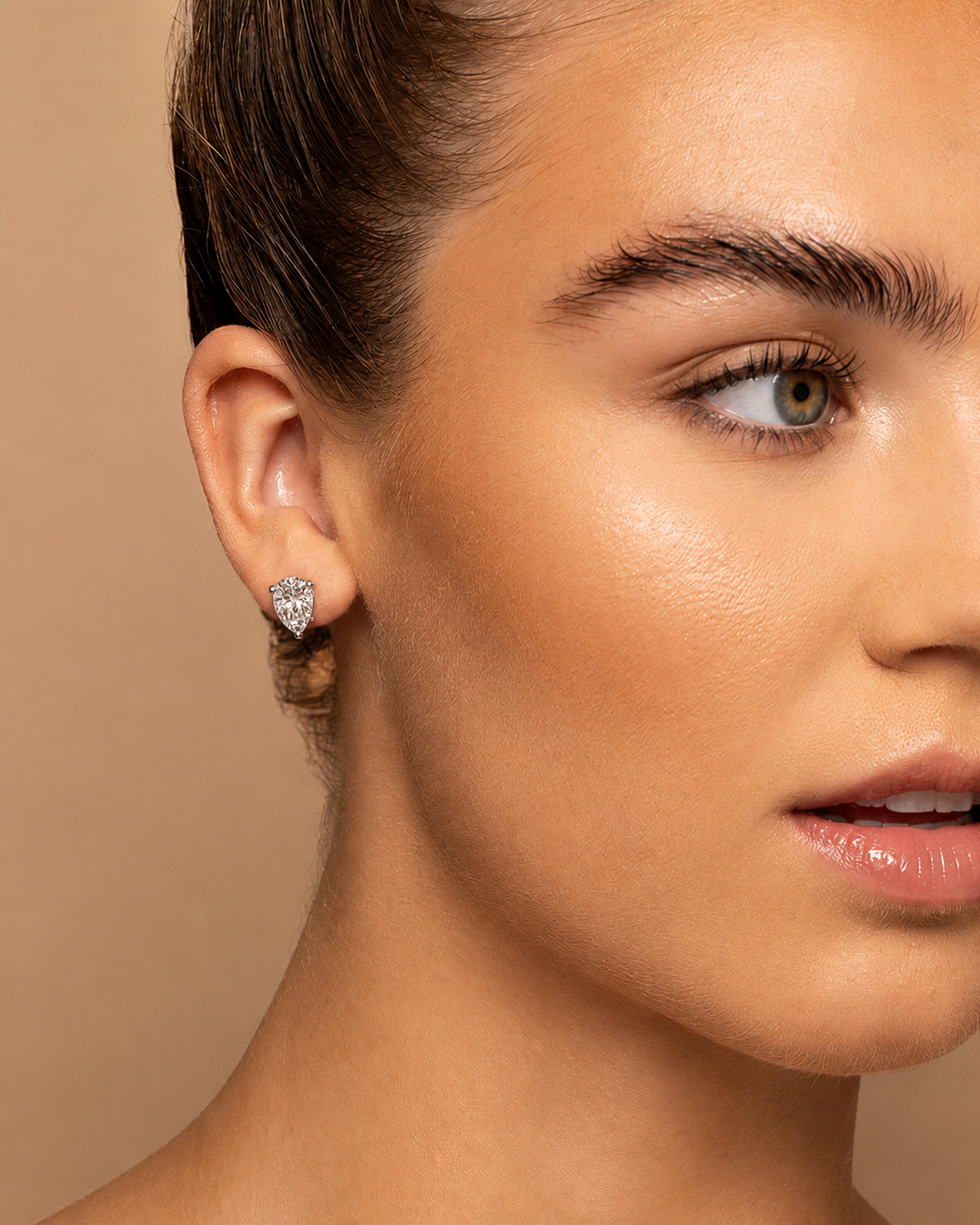 Pear Shaped Diamond Stud Earrings