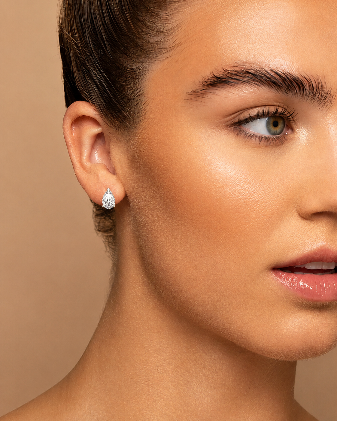 6.00 Carat Pear-Shaped Lab-Grown Diamond Stud Earring