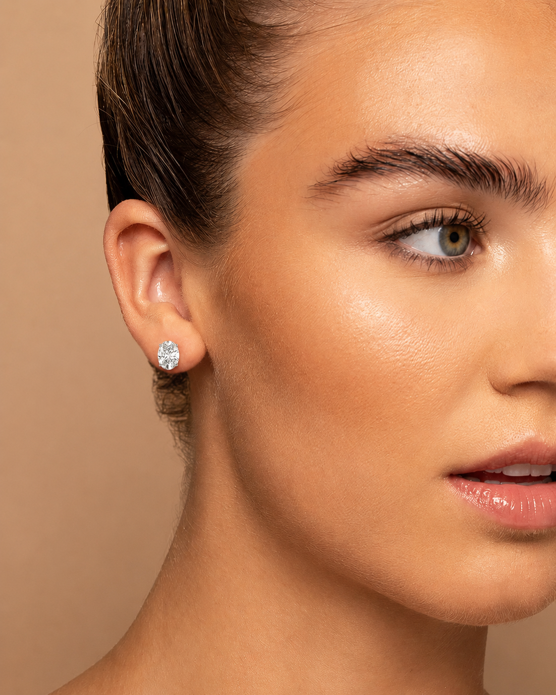 5.00 Carat Oval Cut Lab-Grown Diamond Stud Earring