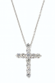 14K White Gold Diamond Cross Necklace | 1.00 Carat F-VVS Lab Grown Diamonds