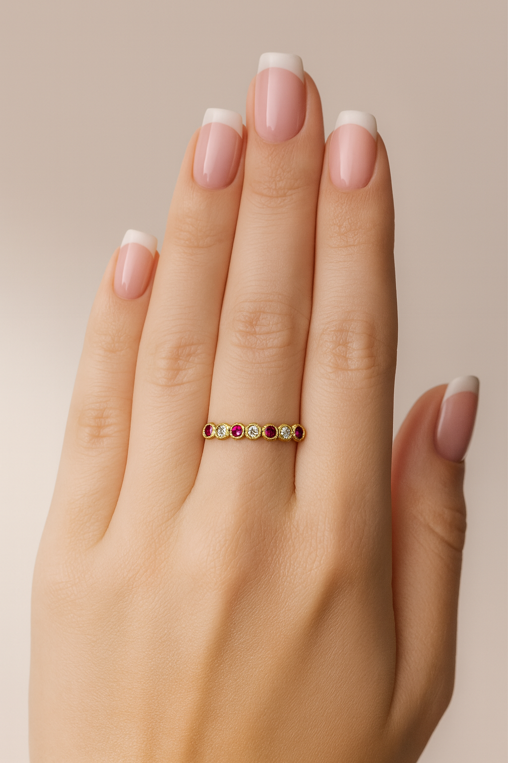 Ruby & Diamonds Ring made in 14K Gold