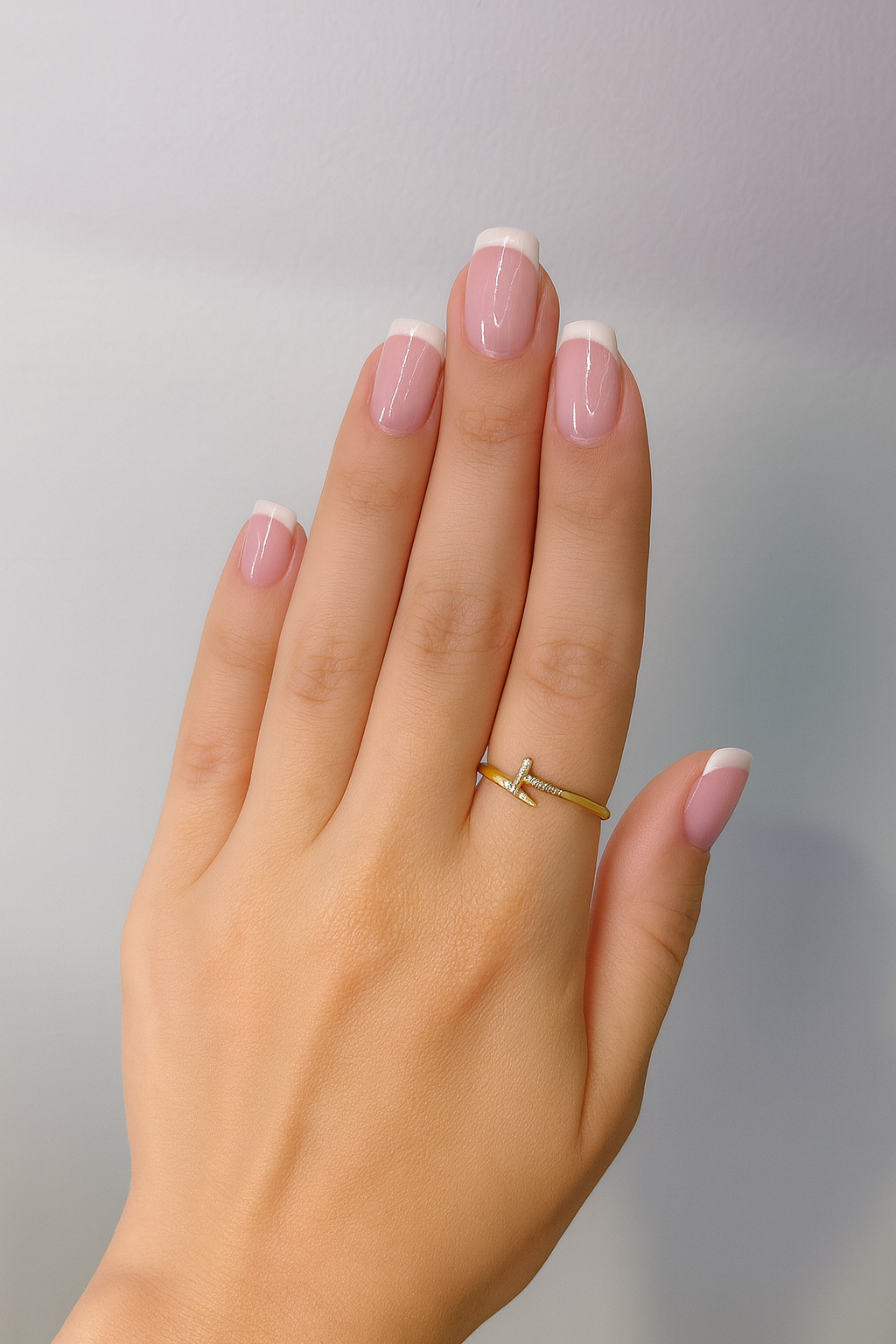 0.03 Carat Diamond Nail Wrap Ring in 14K White, Yellow, or Rose Gold