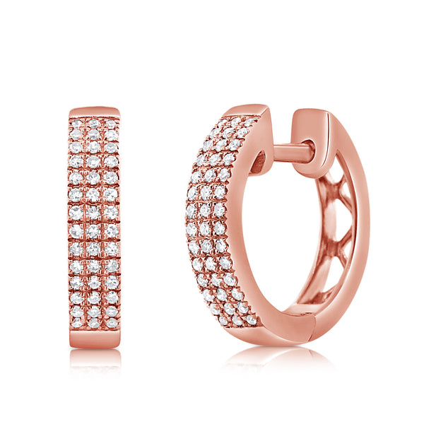 Elegant Pave Diamond Hoop Earrings