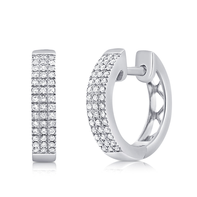 Elegant Pave Diamond Hoop Earrings