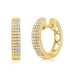 Elegant Pave Diamond Hoop Earrings