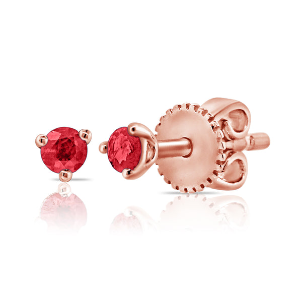Ruby Solitaire Stud Earrings from the OKG Collection in 14Kt Gold