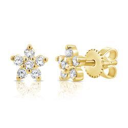 Diamond Star Stud Earrings made in 14K Gold