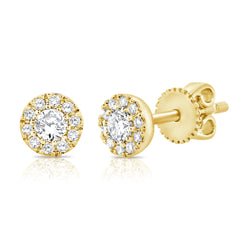 14K Gold Illusion Set Diamond Studs