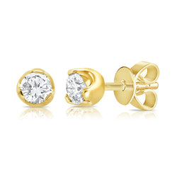 Classic Diamond Solitaire Stud Earrings in 14K Gold