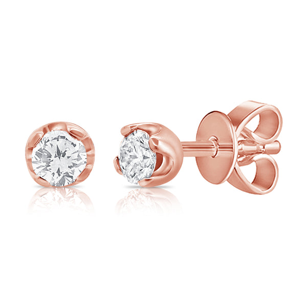 0.22ct Diamond Solitaire Studs made in 14K Gold