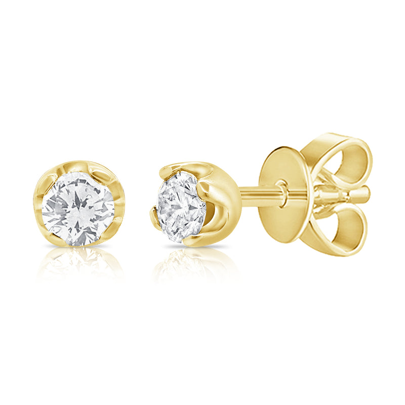 0.22ct Diamond Solitaire Studs made in 14K Gold