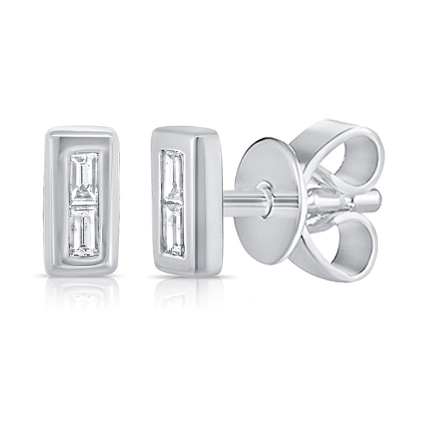 Modern Bezel Set Diamond Stud earrings