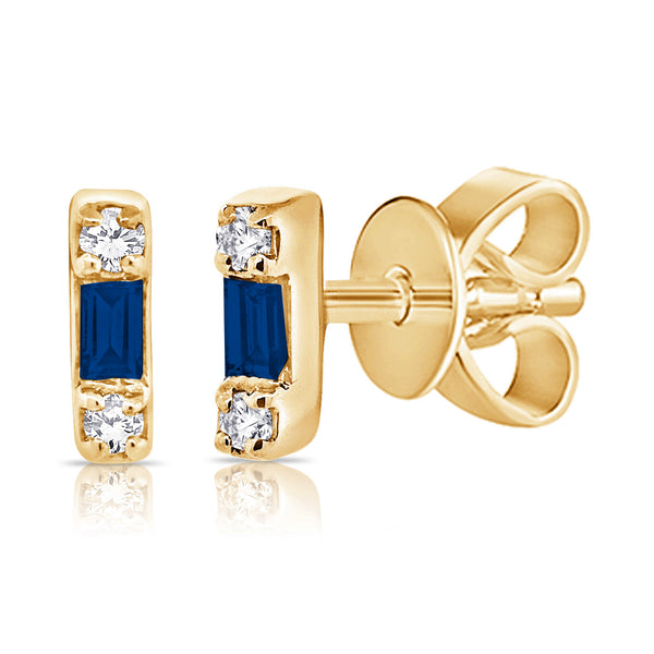 Trendy Sapphire Diamond Stud