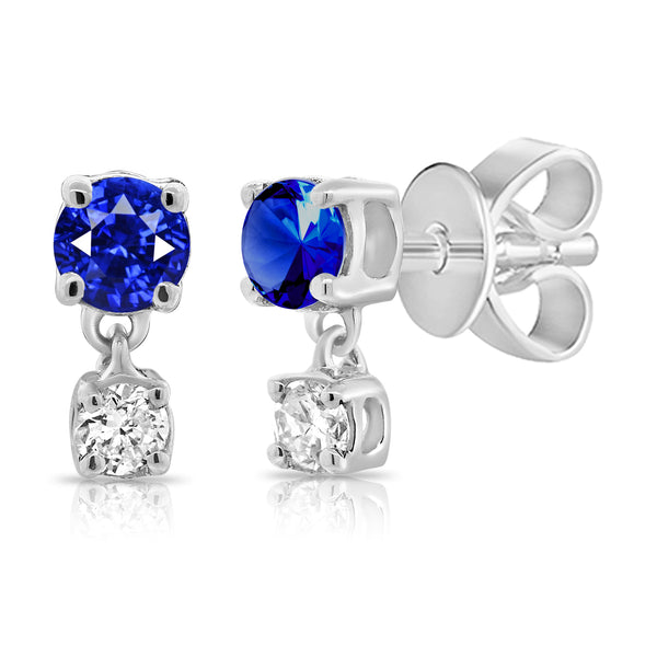 OKGs Collection 14K Sapphire Diamond Studs