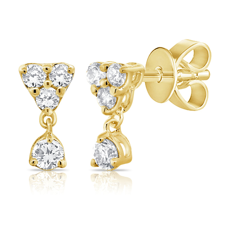 Elegant 14K Gold Diamond Drop Earrings