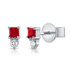 Diamond & Ruby Classic Stud