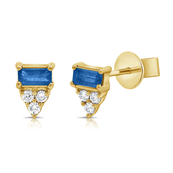 Sapphire & Diamond Stud Earrings