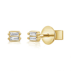 Modern Baguette Diamond Classic Stud Earrings