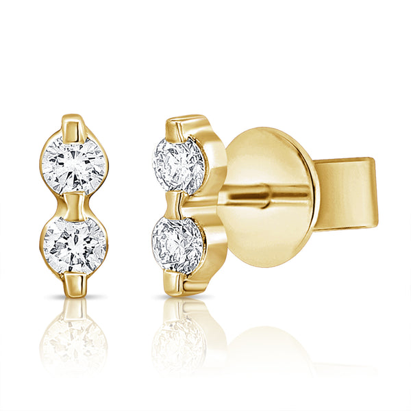 14K Gold Diamond Stud Earrings