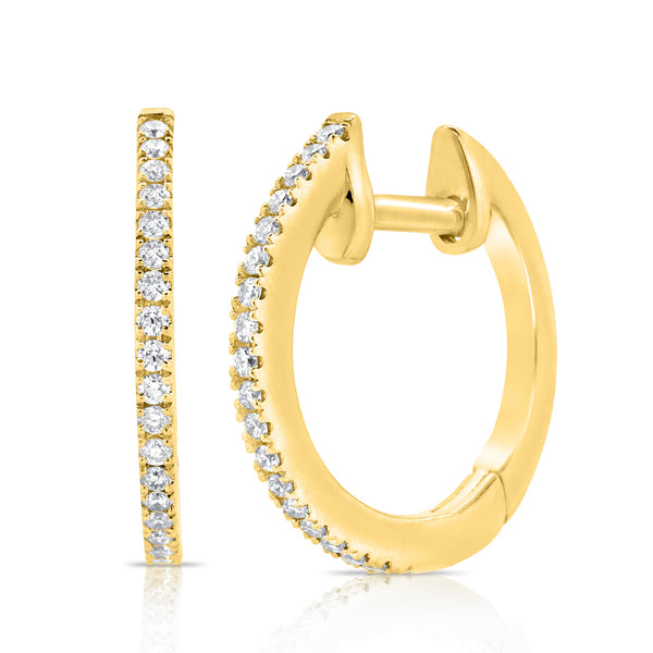 Fall Special Diamond Huggie Earrings made in 14K Gold