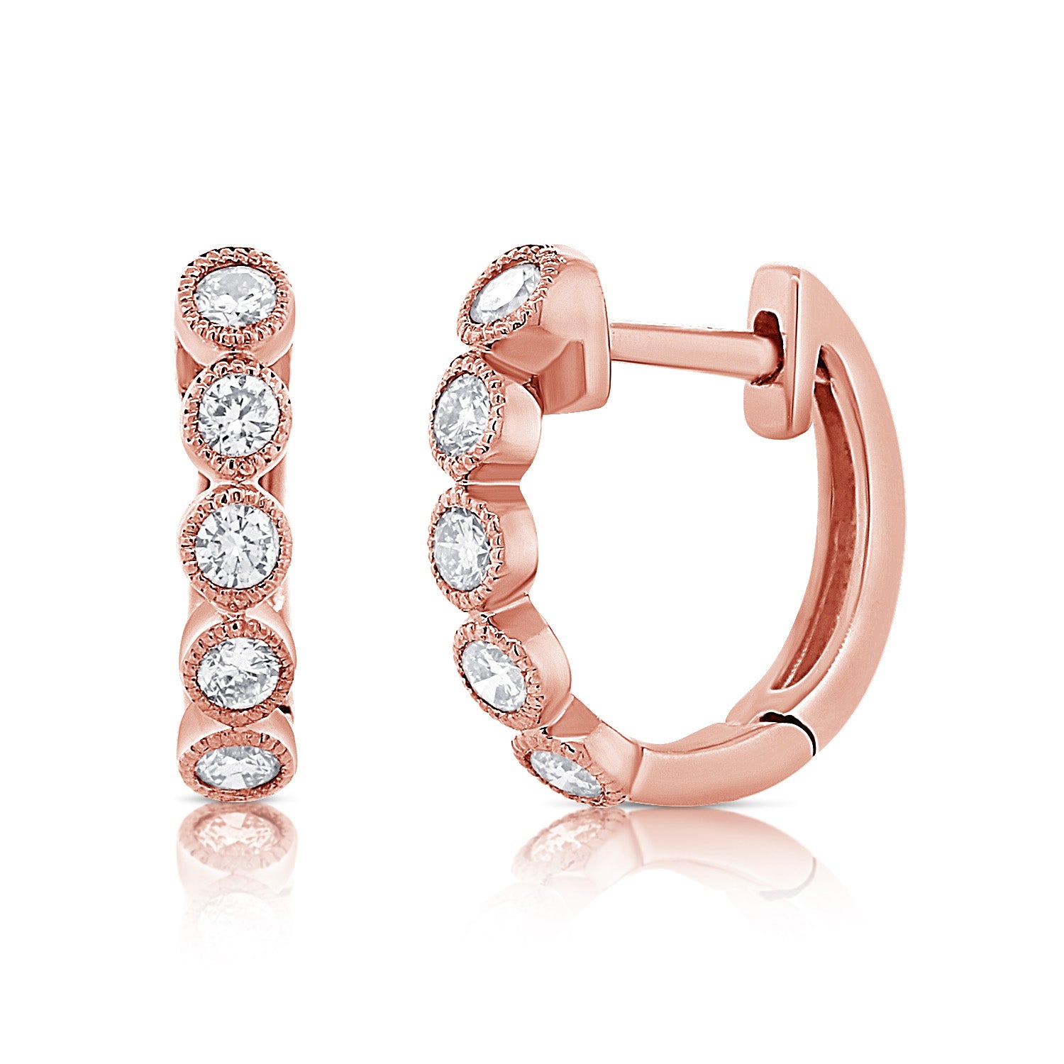 Timeless Diamond Huggie Earrings in 14K Gold