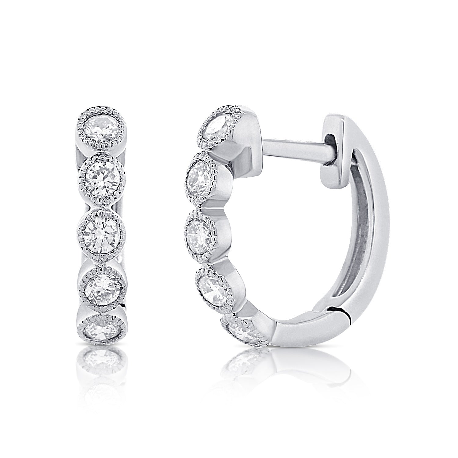 Timeless Diamond Huggie Earrings in 14K Gold