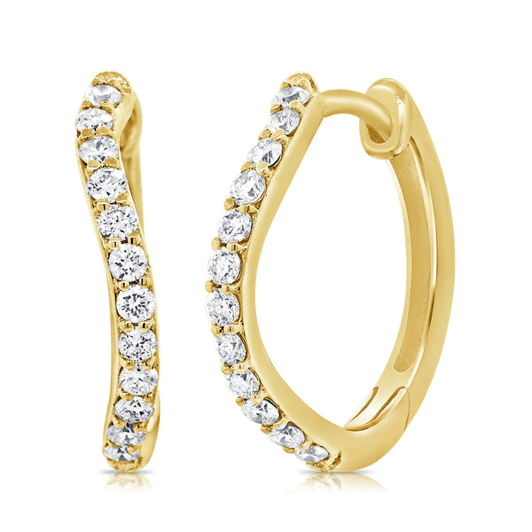 Elegant 0.18 Carat Diamond Huggie Earrings in 14K White, Yellow, or Rose Gold