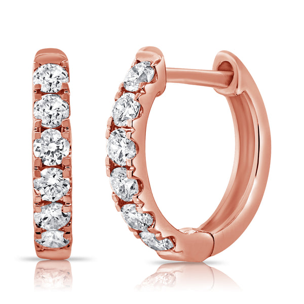 Timeless Elegance: 14K Gold Diamond Hoop Earrings