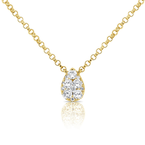 Diamond Pear Necklace made in 14K Gold