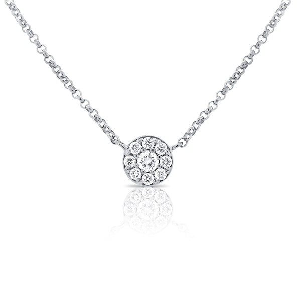 14K Gold Illusion Set Necklace with Dazzling Diamonds