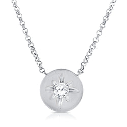 Diamond Starbust Solitaire Necklace made in 14K Gold