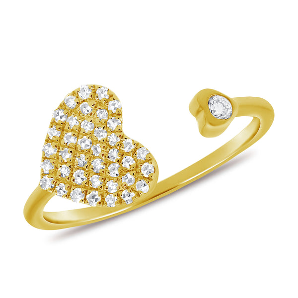 Open & Wrap Diamond Heart Ring