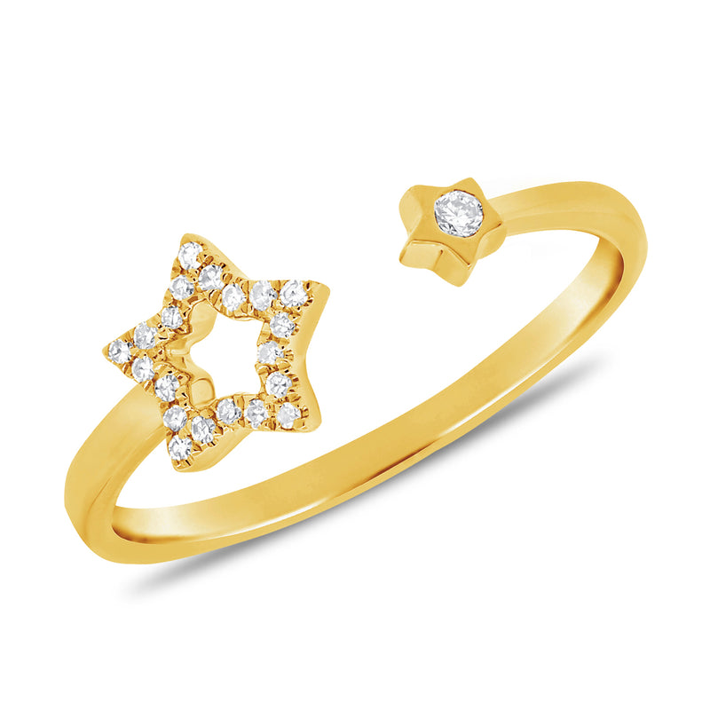 Diamond Star Wrap Ring made in 14K Gold