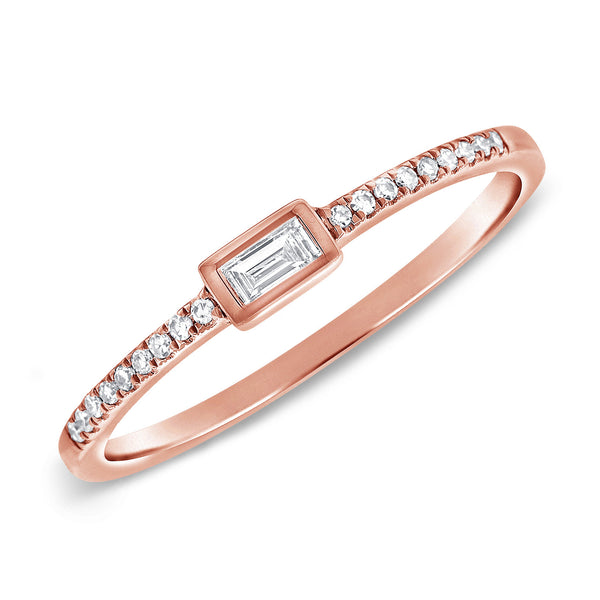 14K Gold Baguette Diamond Ring