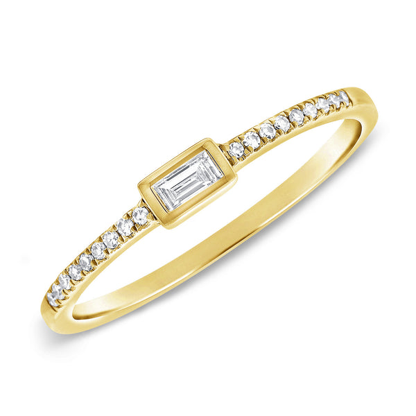 14K Gold Baguette Diamond Ring