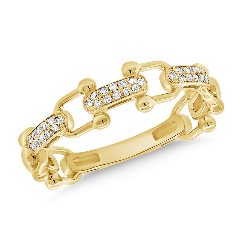 14K Gold Diamond Accent Link Ring