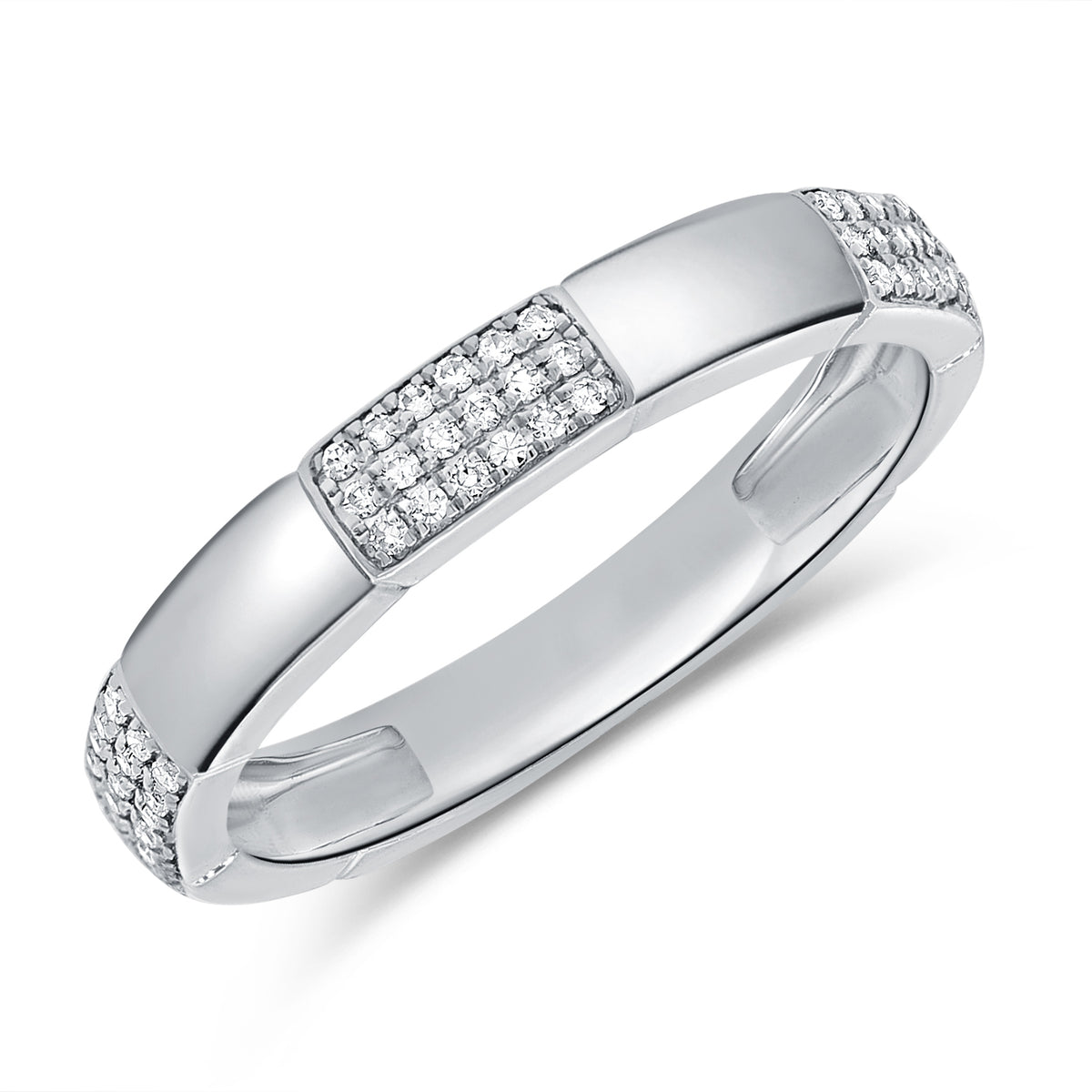 14K Gold Diamond Band Ring – 0.17 Carat Pave-Set Diamonds