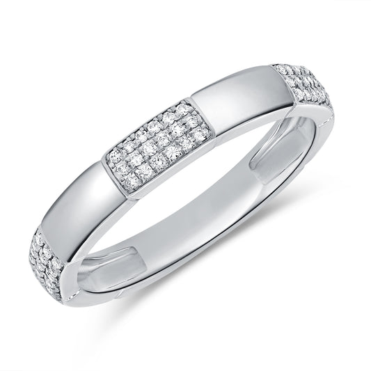 14K Gold Diamond Band Ring – 0.17 Carat Pave-Set Diamonds