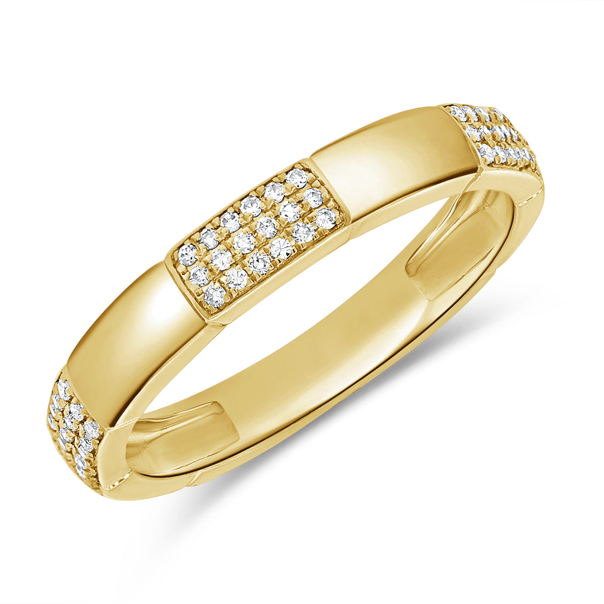 14K Gold Diamond Band Ring – 0.17 Carat Pave-Set Diamonds