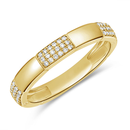 14K Gold Diamond Band Ring – 0.17 Carat Pave-Set Diamonds