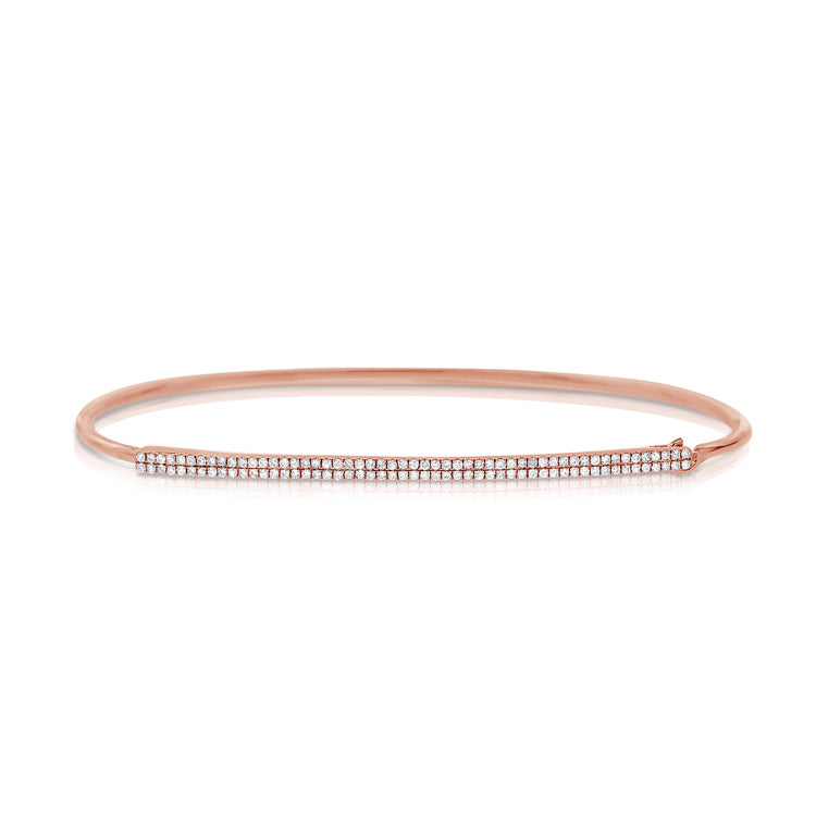 Diamond Pavé Line Bangle in 14K Gold